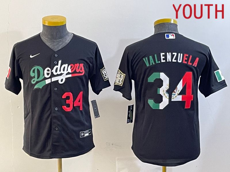 Youth Los Angeles Dodgers #34 Valenzuela Black Game 2024 Nike MLB Jersey style 10293->youth mlb jersey->Youth Jersey